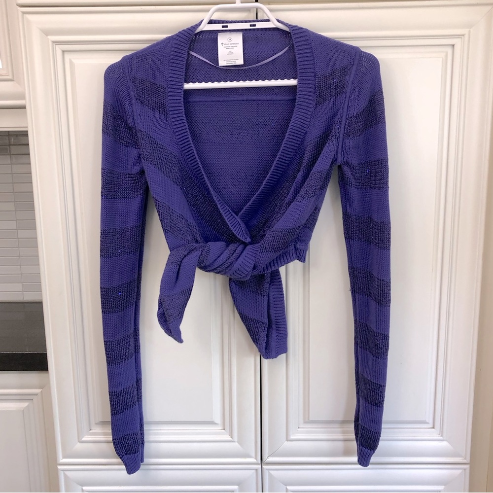 Ivivva girl’s sparkly stripe cardigan sweater